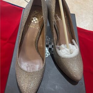 Vince Camuto Shimmering Gold Heels